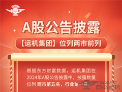 【喜訊】A股公告披露！運(yùn)機(jī)集團(tuán)位列兩市前列